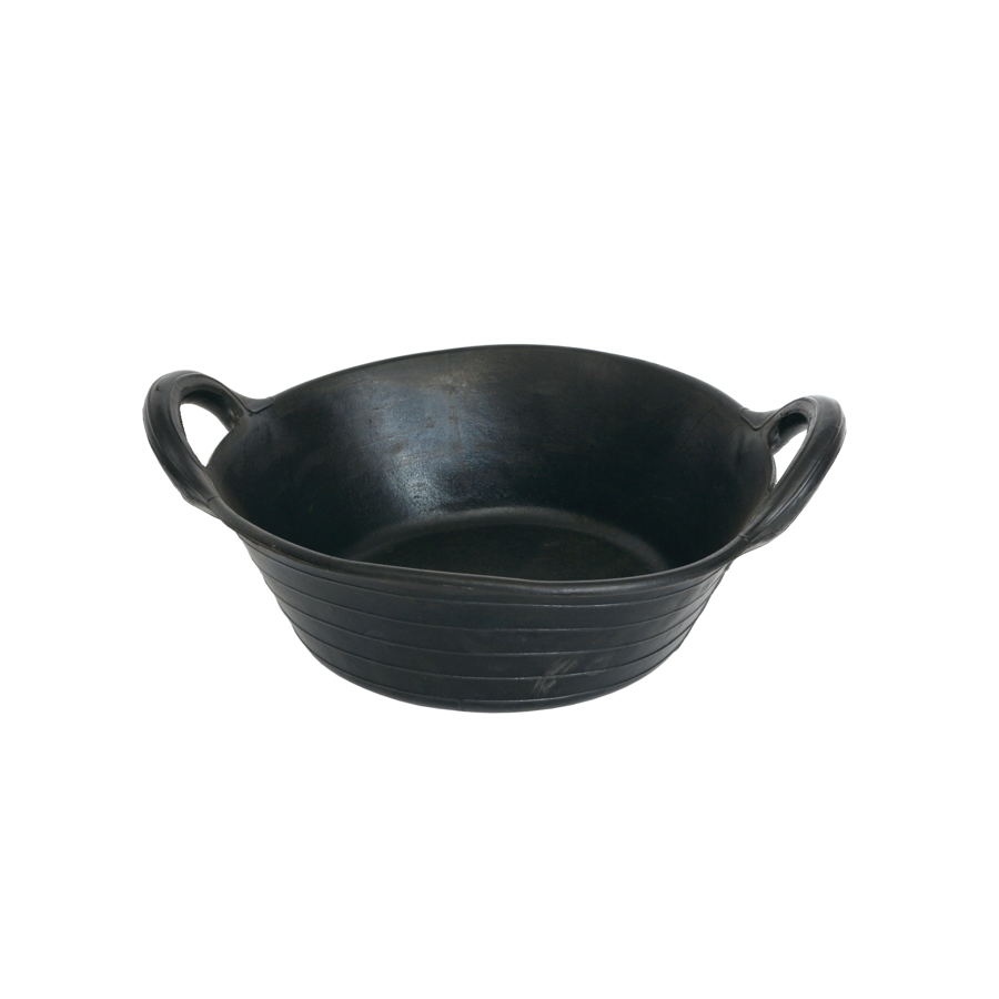 SECCHIO BASSO GOMMA CON MANICI CAPACITA'12 LITRI NERO FLESSIBILE