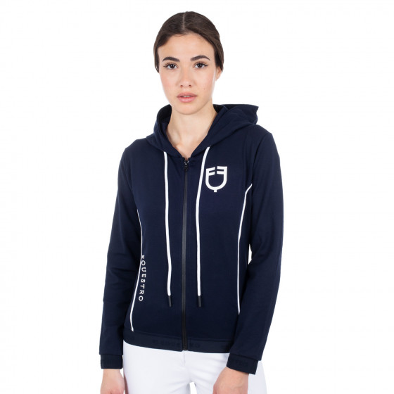 Felpa donna zip frontale tessuto tecnico interlock